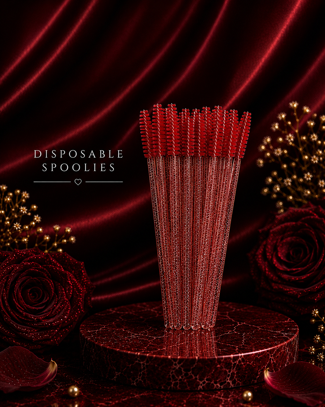 Red Glitter Disposable Spoolies
